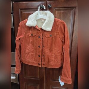 Kids Corduroy Sherpa Jacket - Rust